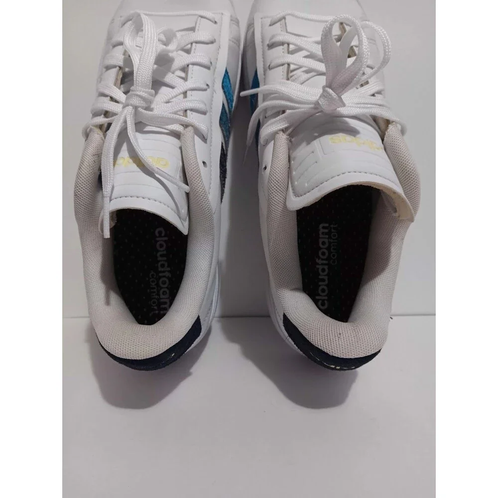 Adidas Grand Court Alfa White Triple Blue Stripef Men's Sneakers Sz 9.5